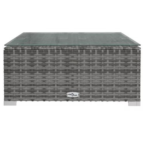  9 részes szürke polyrattan kerti ülőgarnitúra párnákkal