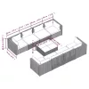  9 részes szürke polyrattan kerti ülőgarnitúra párnákkal