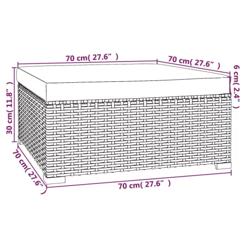  4 részes barna polyrattan kerti bútorszett párnákkal