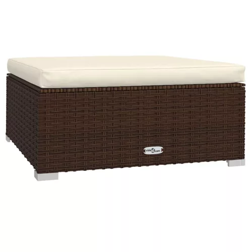  5 részes barna polyrattan kerti ülőgarnitúra párnákkal