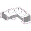  5 részes fekete polyrattan kerti ülőgarnitúra párnákkal