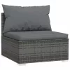  5 részes szürke polyrattan kerti ülőgarnitúra párnákkal