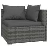  5 részes szürke polyrattan kerti ülőgarnitúra párnákkal
