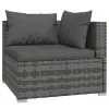  6 részes szürke polyrattan kerti ülőgarnitúra párnákkal