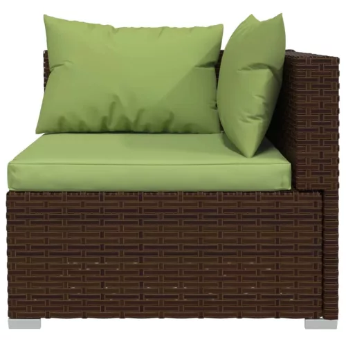  7 részes barna polyrattan kerti ülőgarnitúra párnákkal