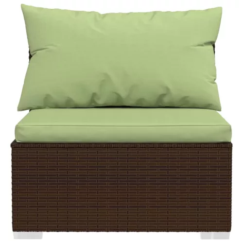  7 részes barna polyrattan kerti ülőgarnitúra párnákkal