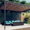  10 részes fekete polyrattan kerti ülőgarnitúra párnákkal