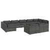  9 részes szürke polyrattan kerti ülőgarnitúra párnákkal