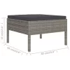  2 részes szürke polyrattan kerti bútorszett párnákkal