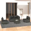  5 részes szürke polyrattan kerti ülőgarnitúra párnákkal