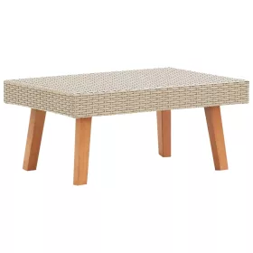  bézs polyrattan kerti dohányzóasztal