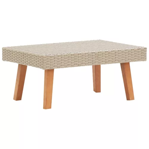  bézs polyrattan kerti dohányzóasztal