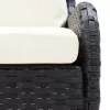  2 db fekete polyrattan kerti sarokkanapé