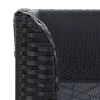  2 db fekete polyrattan kerti sarokkanapé