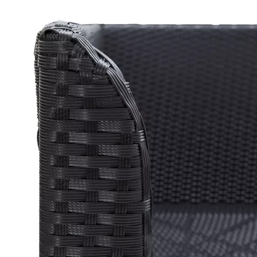  2 db fekete polyrattan kerti sarokkanapé