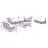  9 részes fekete polyrattan kerti ülőgarnitúra párnákkal