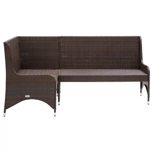  2 db barna polyrattan kerti sarokkanapé