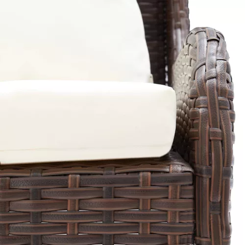  2 db barna polyrattan kerti sarokkanapé