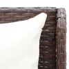  2 db barna polyrattan kerti sarokkanapé