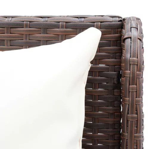  2 db barna polyrattan kerti sarokkanapé