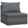  7 részes szürke polyrattan kerti ülőgarnitúra párnákkal