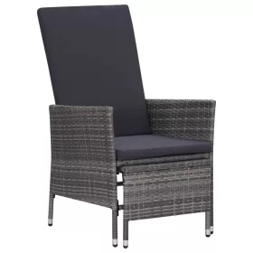    szürke dönthető háttámlás polyrattan kerti szék párnákkal