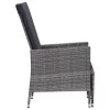  szürke dönthető háttámlás polyrattan kerti szék párnákkal