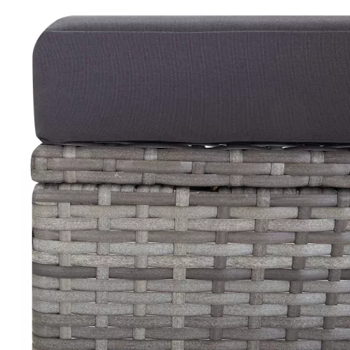  szürke dönthető háttámlás polyrattan kerti szék párnákkal