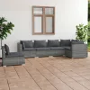  6 részes szürke polyrattan kerti ülőgarnitúra párnákkal