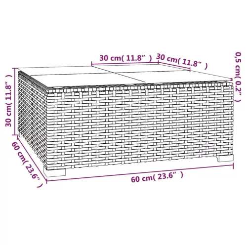  8 részes fekete polyrattan kerti ülőgarnitúra párnákkal