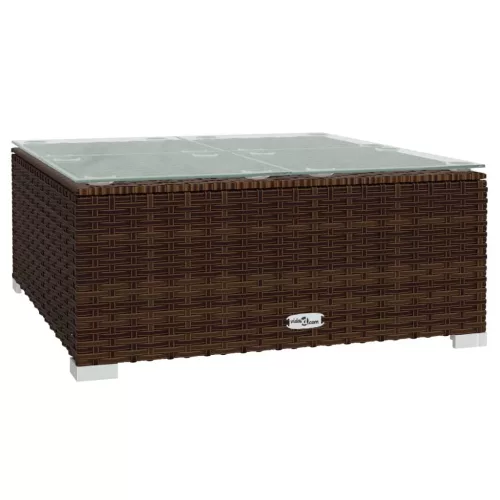  9 részes barna polyrattan kerti ülőgarnitúra párnákkal