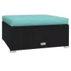  10 részes fekete polyrattan kerti ülőgarnitúra párnákkal