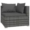  10 részes szürke polyrattan kerti ülőgarnitúra párnákkal