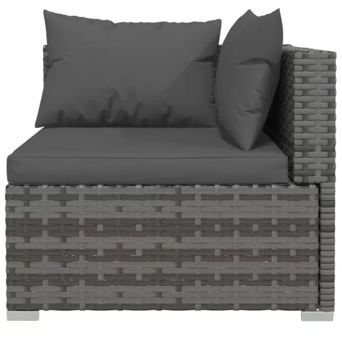  10 részes szürke polyrattan kerti ülőgarnitúra párnákkal