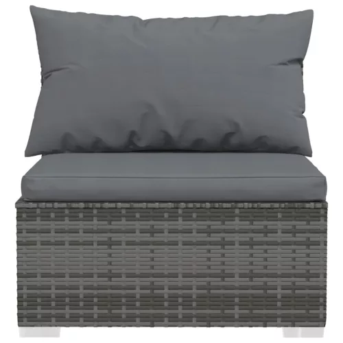  10 részes szürke polyrattan kerti ülőgarnitúra párnákkal