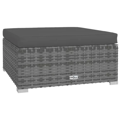  10 részes szürke polyrattan kerti ülőgarnitúra párnákkal