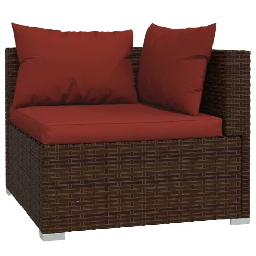  11 részes barna polyrattan kerti ülőgarnitúra párnákkal
