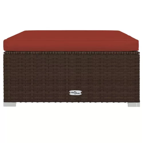  11 részes barna polyrattan kerti ülőgarnitúra párnákkal