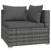  9 részes szürke polyrattan kerti ülőgarnitúra párnákkal