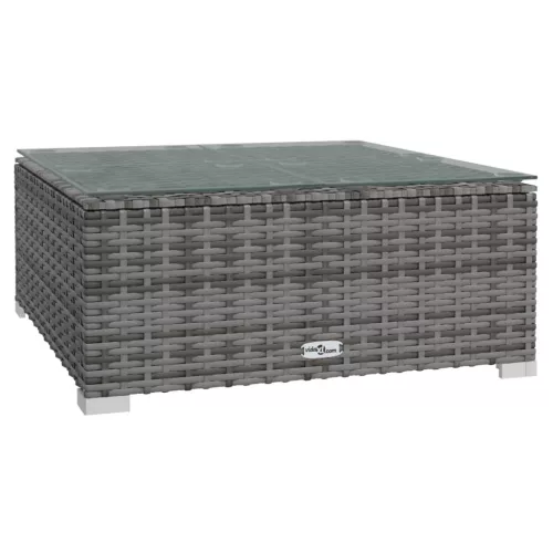  9 részes szürke polyrattan kerti ülőgarnitúra párnákkal