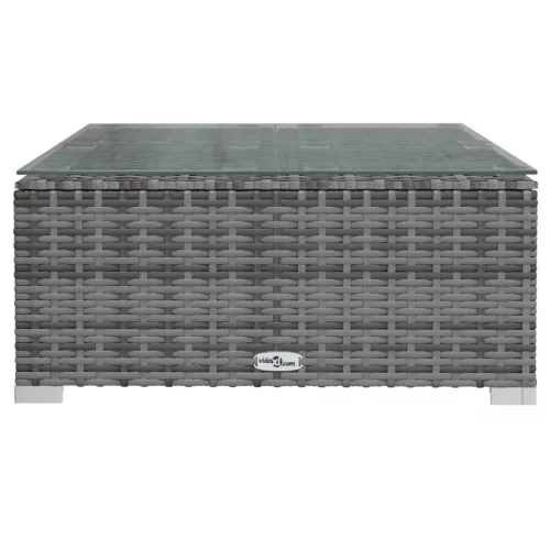  9 részes szürke polyrattan kerti ülőgarnitúra párnákkal