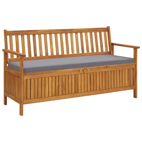  tömör akácfa kerti tárolópad párnával 148 cm