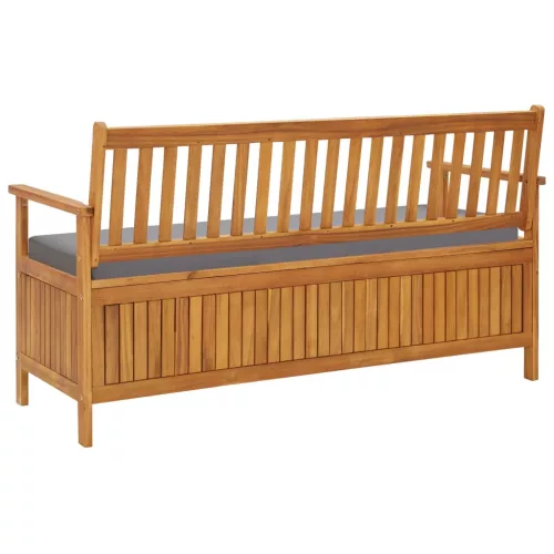  tömör akácfa kerti tárolópad párnával 148 cm