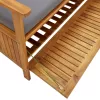  tömör akácfa kerti tárolópad párnával 148 cm