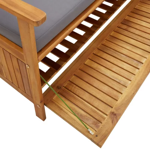  tömör akácfa kerti tárolópad párnával 148 cm