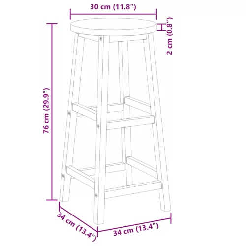  6 db tömör akácfa bárszék