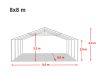 Party šator 8x8m, bočna visina:2,6m-PROFESSIONAL DELUXE 550g/m2-posebno jaka čelična konstukcija