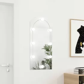  ívelt üvegtükör LED-lámpákkal 90 x 45 cm