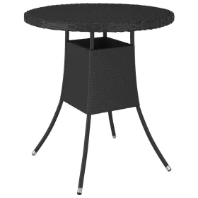  fekete polyrattan kerti asztal 70 x 70 x 73 cm
