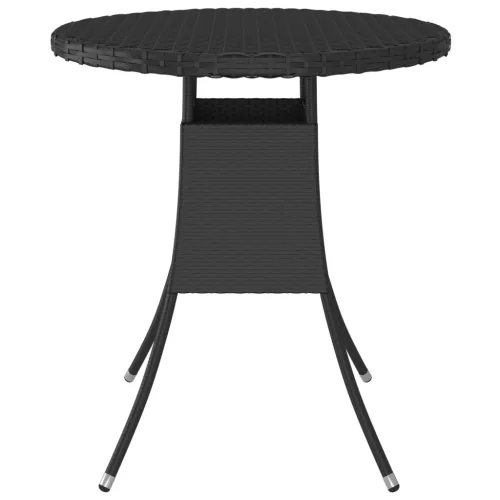  fekete polyrattan kerti asztal 70 x 70 x 73 cm